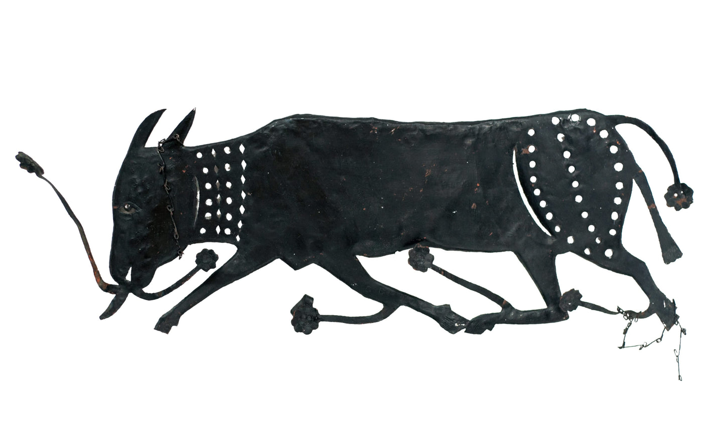 Gabriel Bien-Aime 12"x32" Unleashed Black Dog Cut-Out Steel Drum Sculpture #2GSN-Fondation Marie & Georges S. Nader