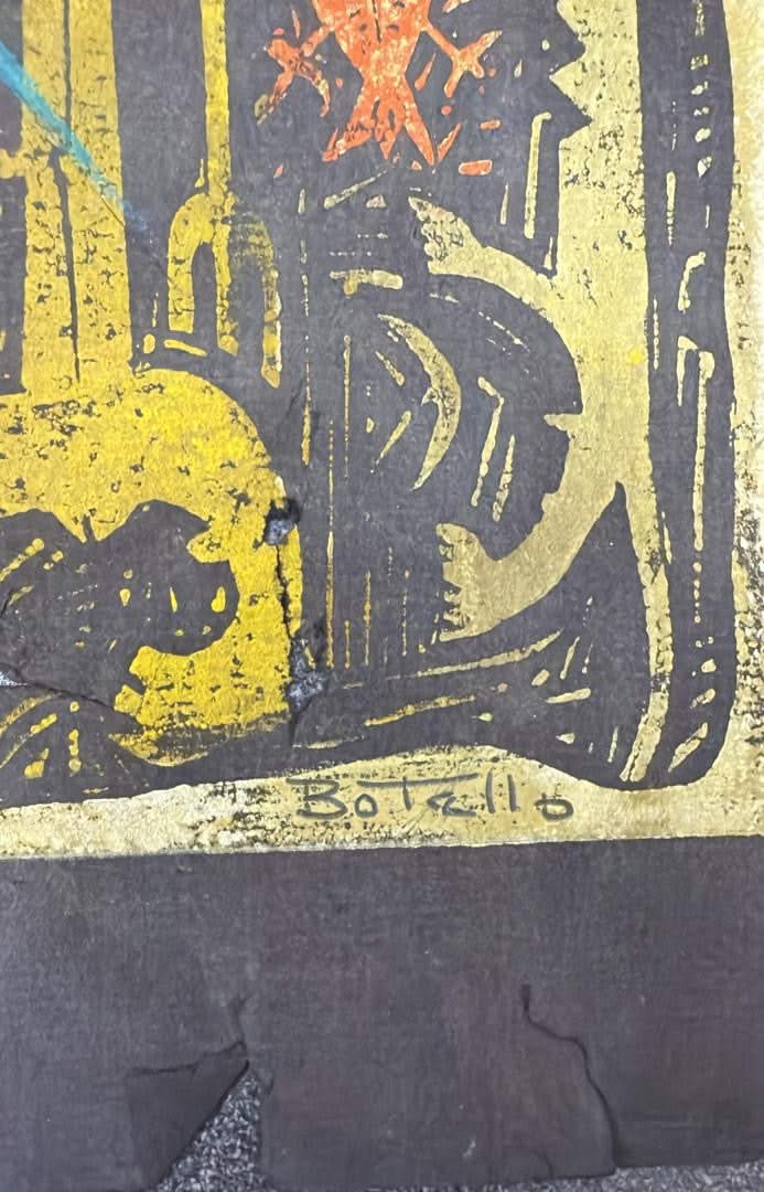 Angel Botello (1913-1986) 14.5"x20.5" Abstract Drawing on Paper-Unframed #1GSN-Fondation Marie & Georges S. Nader #1GSN