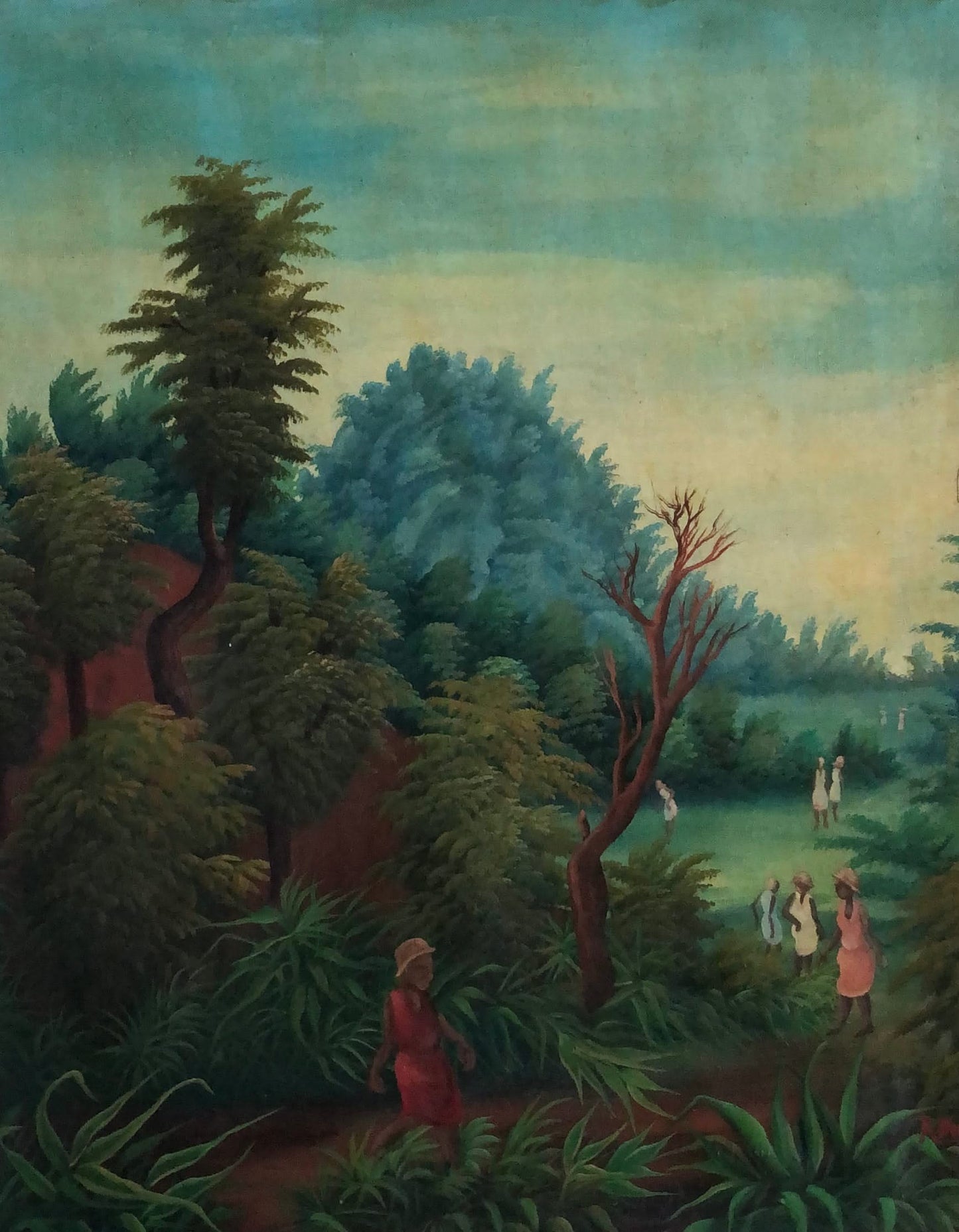 Raymond Dorleans (1947-2000) 24"x20" Path Through the Hills c1980 Oil on Canvas Painting#5YN