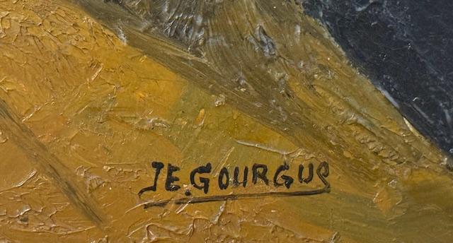 Jacques-Enguerrand Gourgue (1930-1996) 20"x24" Sailboat by the Shore c1960 Oil on Board Unframed Painting #1BN