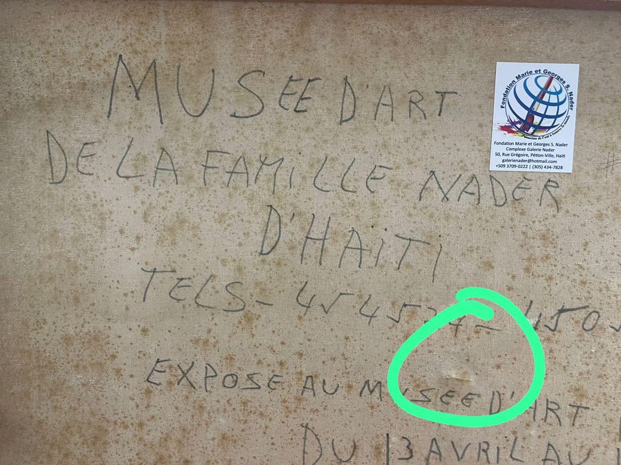 Jean-René Jérôme (1942-1991) 70"x44" Untitled 1971 Acrylic on Masonite Painting- Fondation Marie & Georges S. Nader #3-1-93GSN-HA
