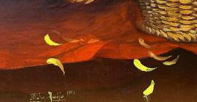 Juan Plutarco Andujar (1931-1995) 24"x36" Yellow Flowers 1986 Acrylic on Canvas Unframed Painting #27FN