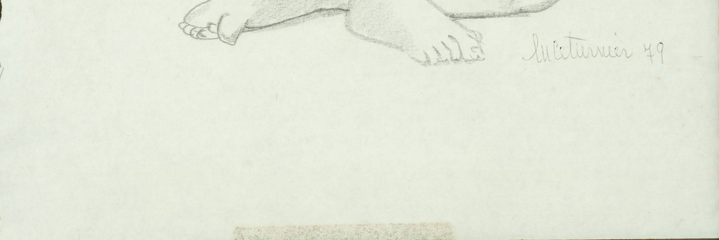 Luce Turnier 12"x10" Nude 1979 Crayon Drawing On Paper #1J-HA
