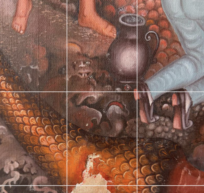 Serge Moleon Blaise 29"x38" The Ceremony of the Sprits: A Vodou Vision 1989 Oil on Canvas Unframed Painting #1CZ