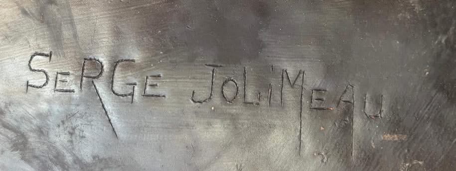 Serge Jolimeau 72"x36" Two Mermaids c1990 Black Recycled Steel Oil Drum Sculpture #1AC