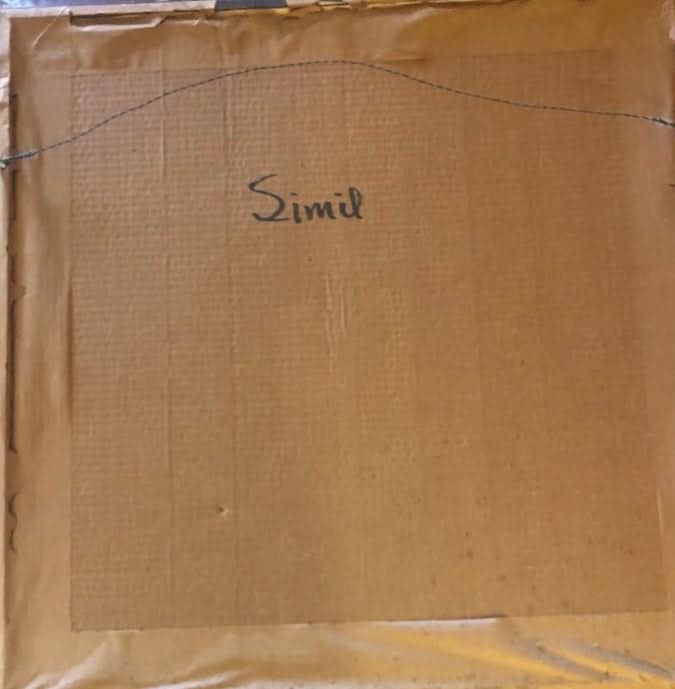 Emilcar Similien (Simil) 17"x17" Profile of Black Lady with Jewelry 1989 Acrylic on Masonite Framed Painting #1MB