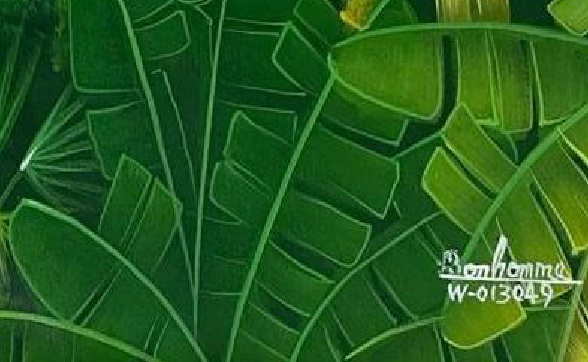 Albott Bonhomme 20"x24" Jungle avec oiseaux et cascades 2021 Acrylique sur toile #13MFN