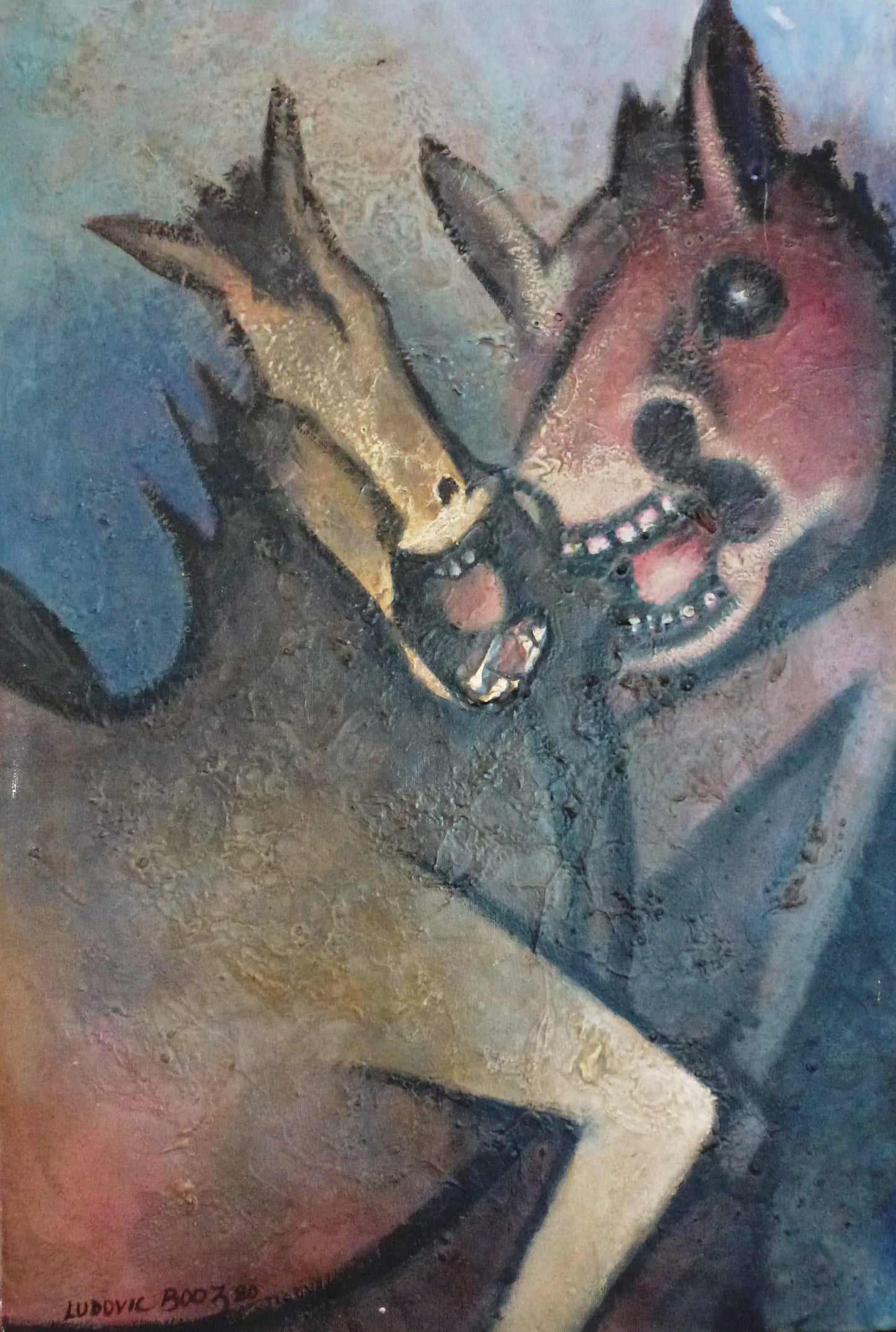 Ludovic Booz (1940-2015) 16"x24" Rivalry 1980 Acrylic on Canvas #1EB