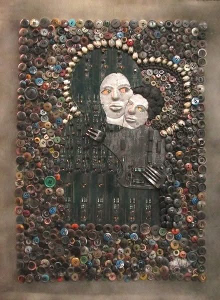 David Boyer 24"x20" Erzulie & Her Child 2017 Child Mixed Media on Canvas #2JH-HA