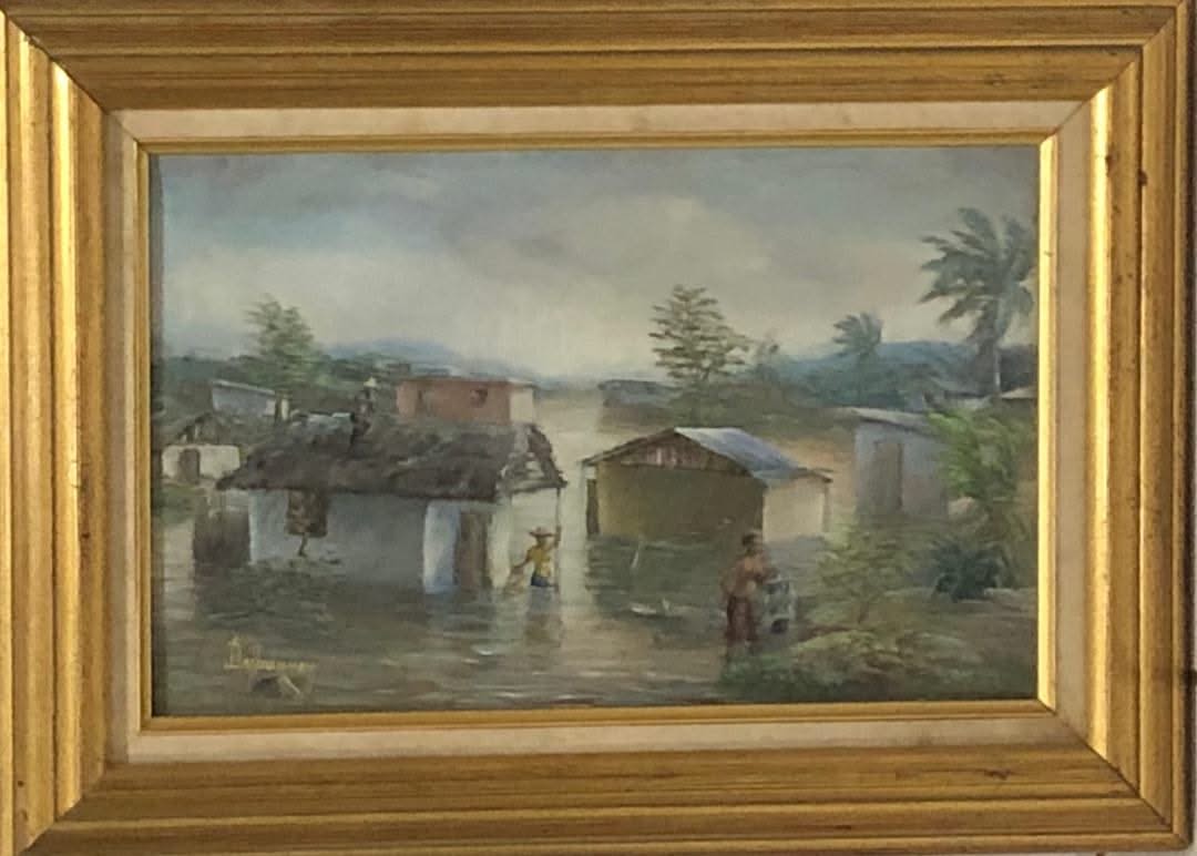 Jean-Felix Defournoy 10"x16 » L'huile d'inondation sur toile #1FC