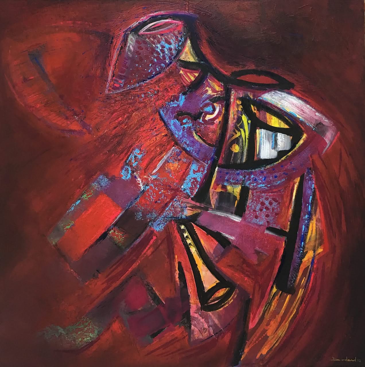 Philippe Dodard 48"x48" Untitled 2017 Acrylic on Canvas #1700GN-HA