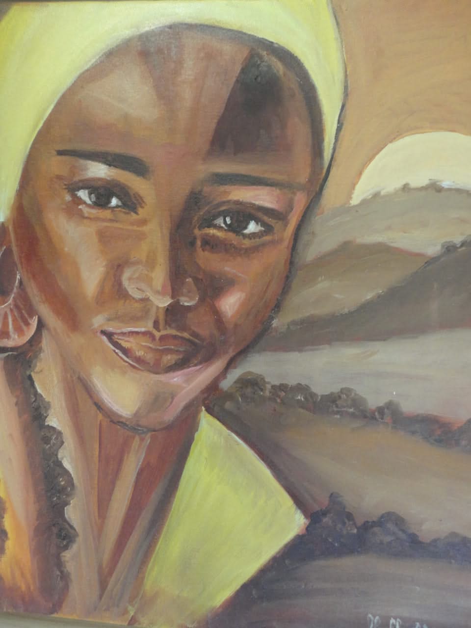 Micheline Dusseck 28.75" x 24" Mature Woman Oil On Canvas #6CMD