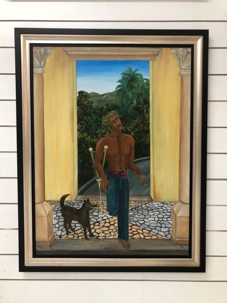 Edouard Duval-Carrie 48"x36" Untitled oil on Canvas Framed Painting#2102GN-HA