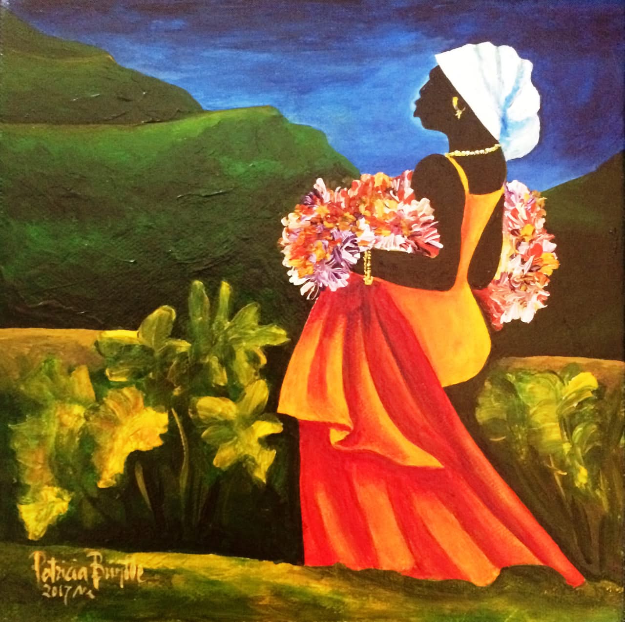 Patricia Brintle 8"x8" Francine 2017 Acrylic on Canvas #3PB