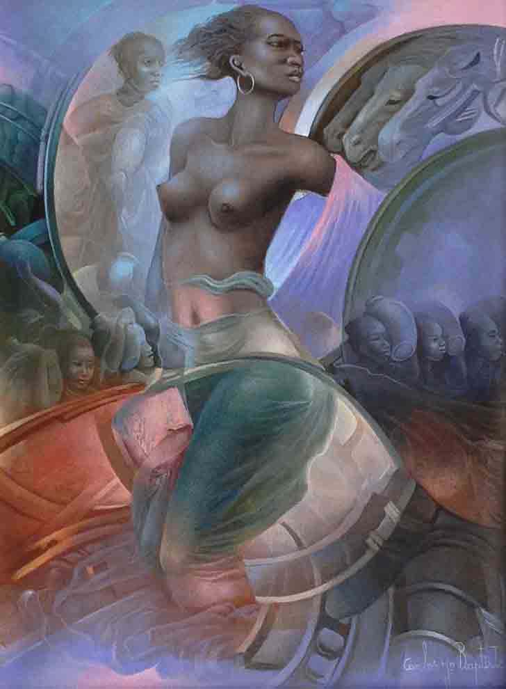 Carlos Jn-Baptiste 16"x12" After the Quake Oil on Canvas #2105GN-HA