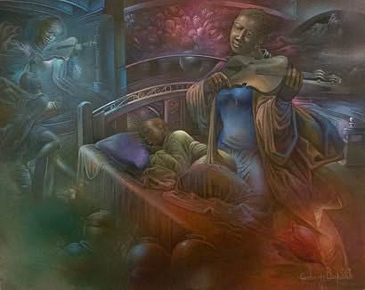 Carlos Jn-Baptiste 16"x20" Sweet Dream Oil on canvas #1400GN-HA