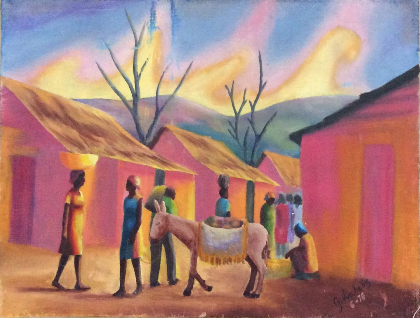 Gérard Lahens 12"x16" On A Donkey 1976 Oil on Canvas #2-2-95MFN