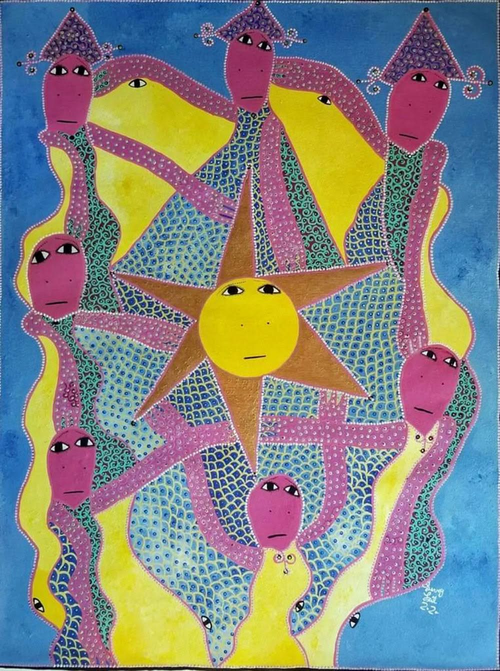 Levoy Exil 40"x30" Abstract/ Spirits 2022 Oil on Canvas Painting #1JN-HA