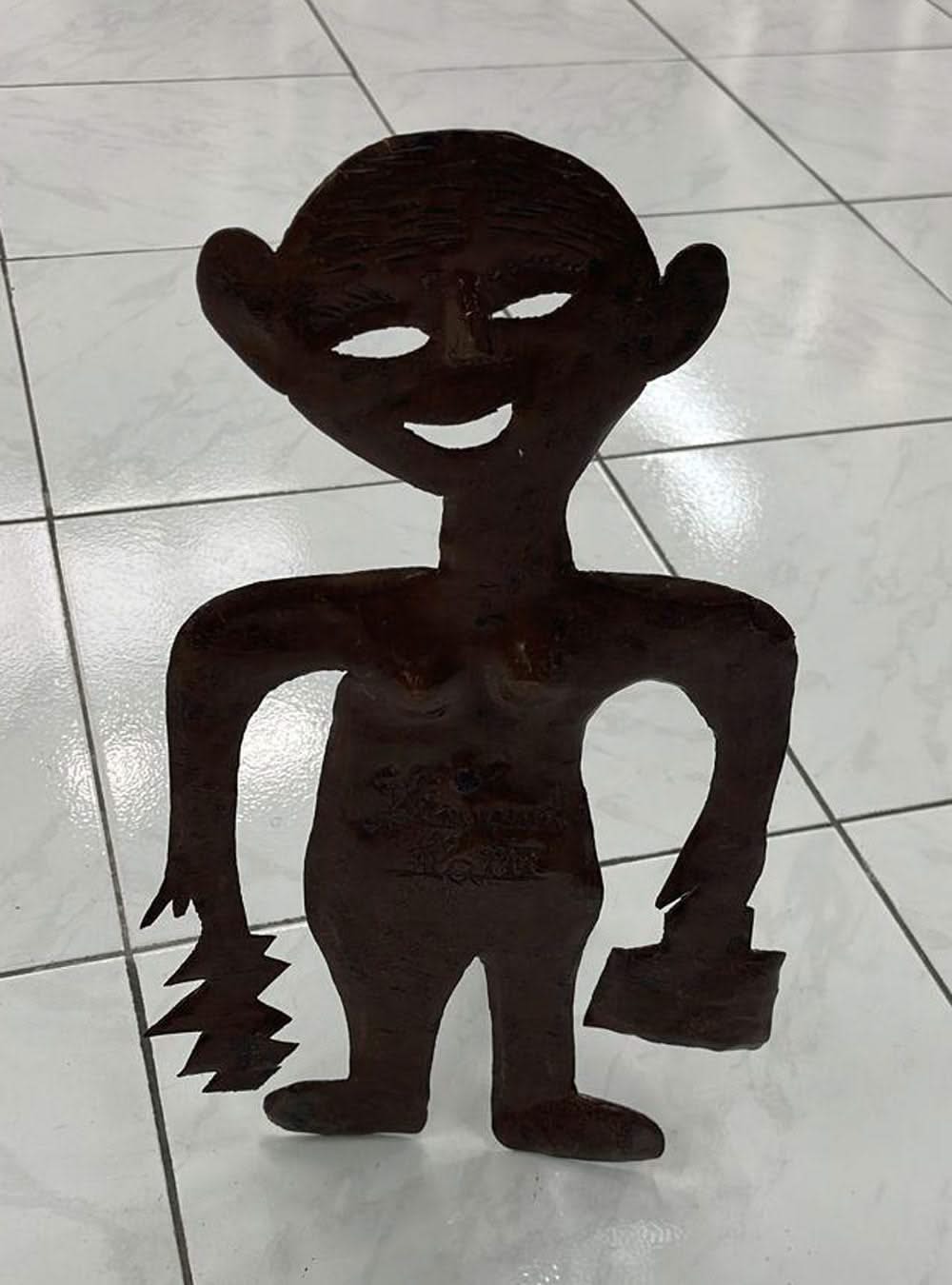 Georges Liautaud (Haitian, 1899-1991) 20"x12" BLACK WORKER Steel-Cut Sculpture #4GN-HA