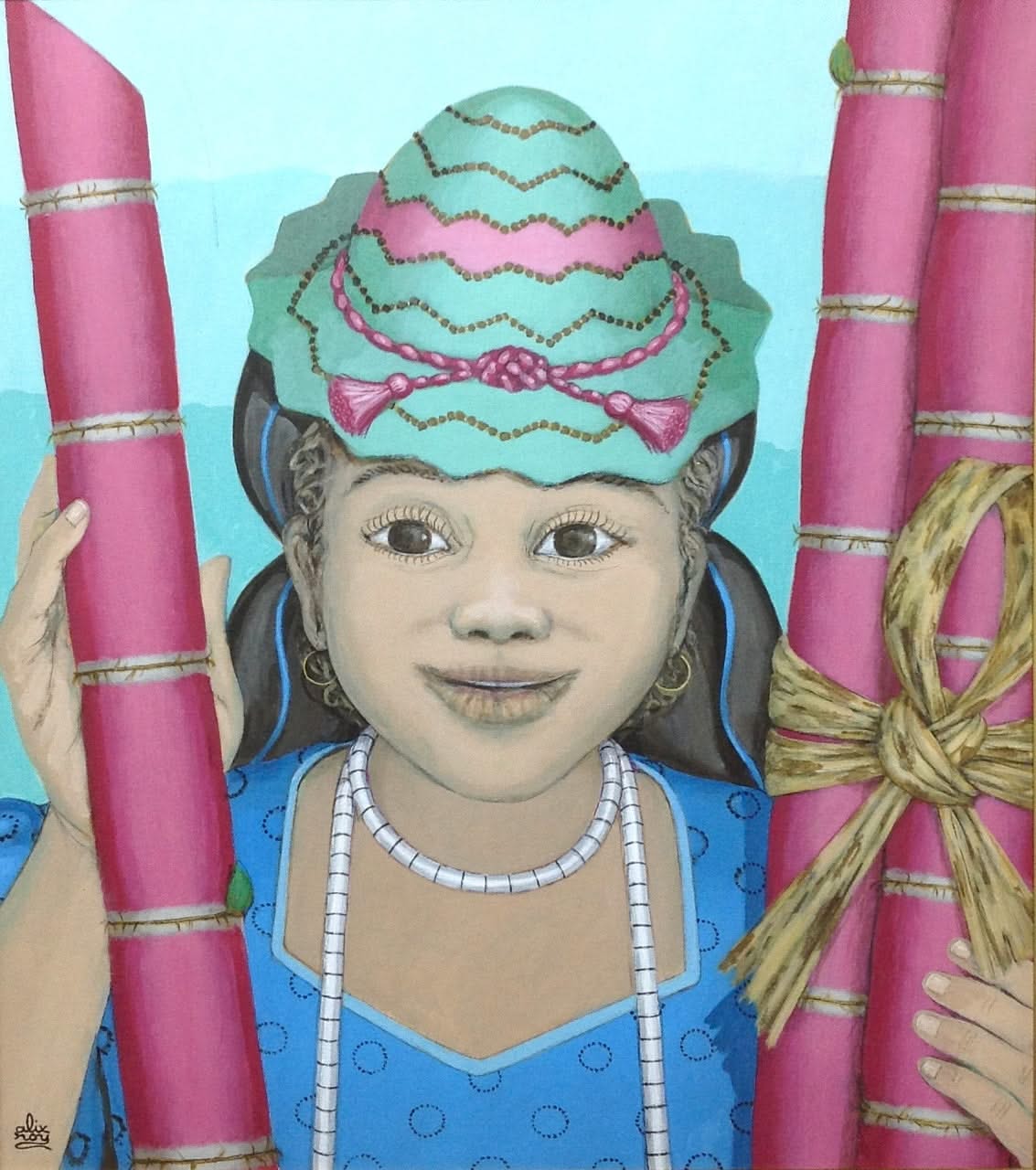 Alix Roy 21"x24" Little Girl Acrylic on Canvas #9613GN-HA