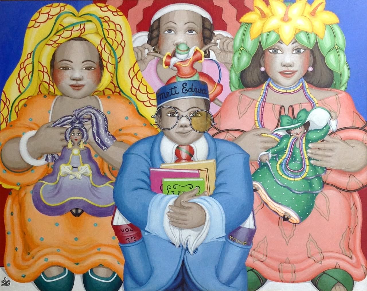 Alix Roy 30"x36" Mett Edwa Acrylic on Canvas #2715GN-HA