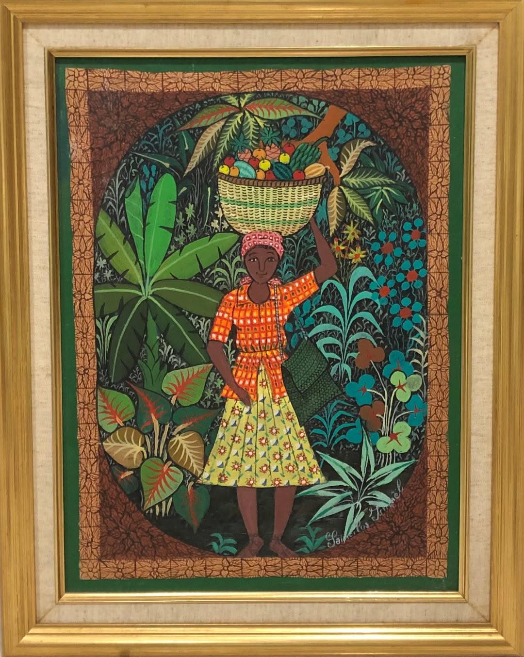 Ismael Saincilus 16"x12" The Merchant Oil on Canvas Framed #1FC