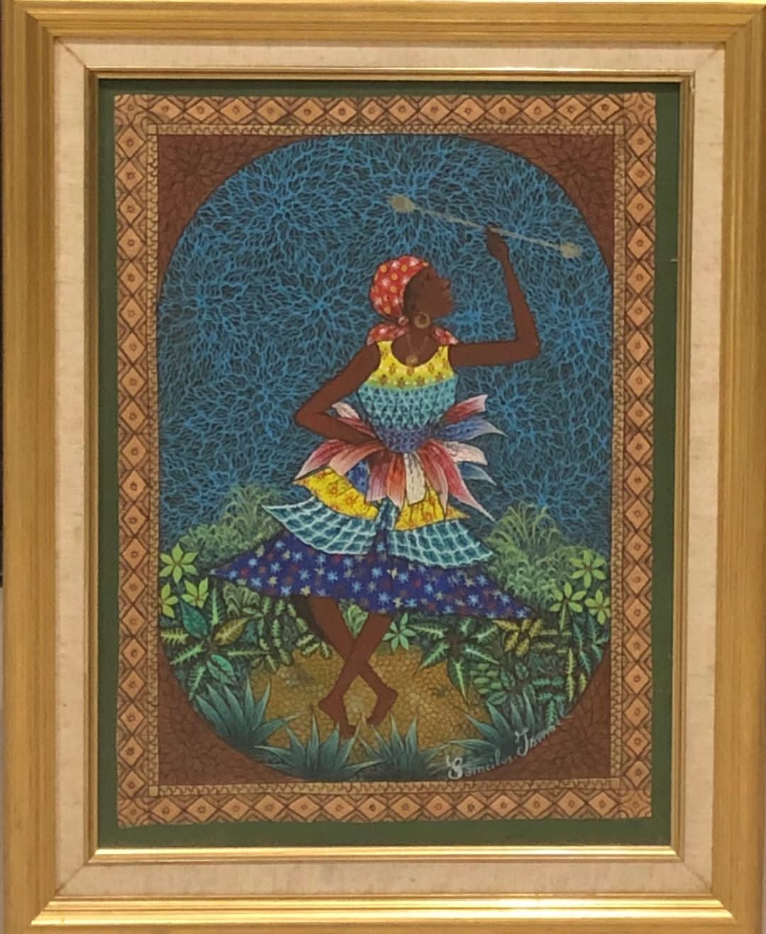 Ismael Saincilus 16"x12" The Dancers Oil on Canvas Framed #2FC