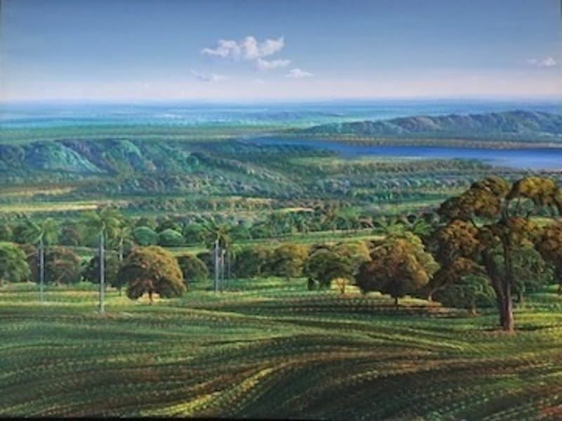 Jean-Adrien Seide 36"x50" Landscape by Water Acrylic on Canvas #J61-HA