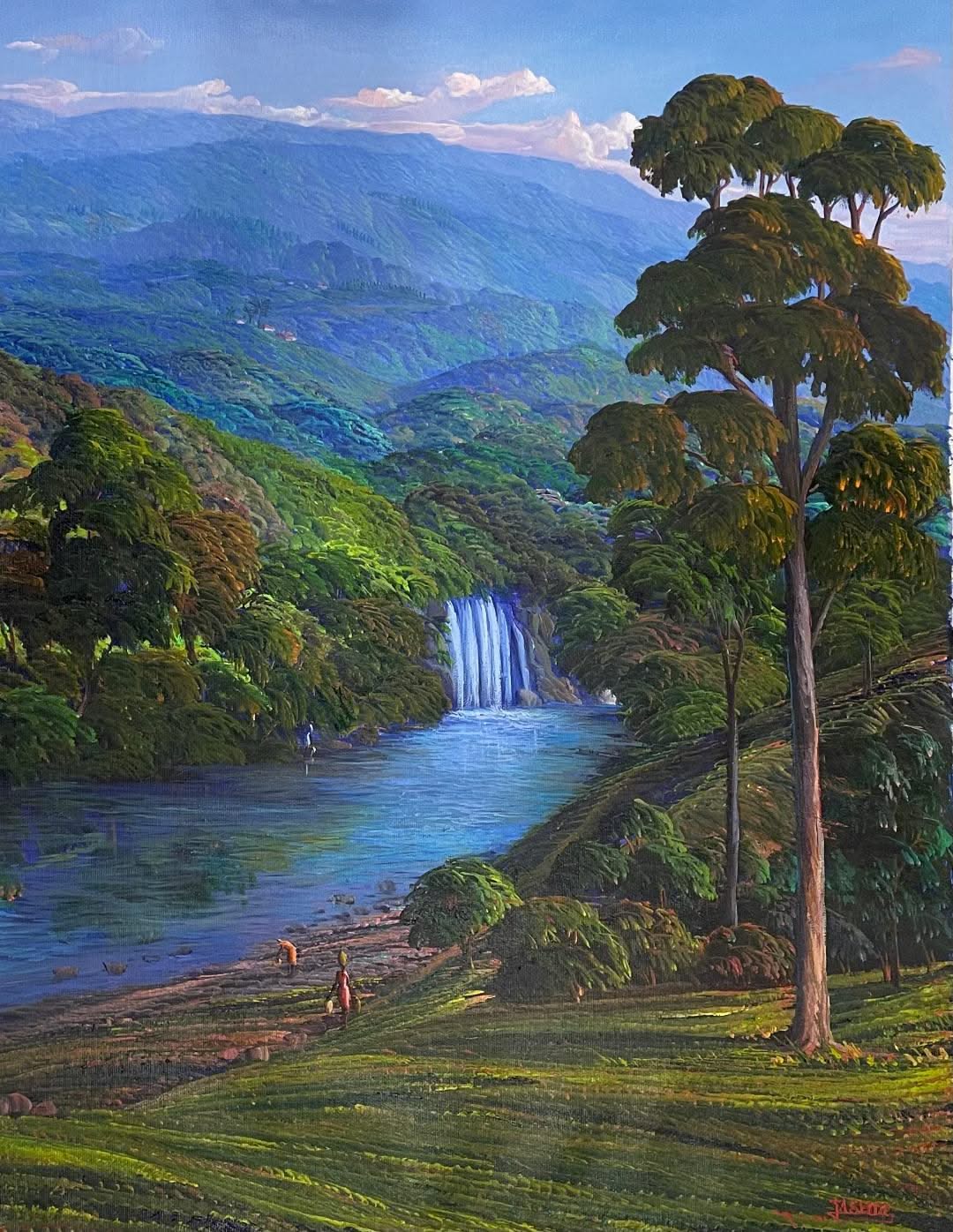 Jean Adrien Seide 30"x24" Cascade 2022 Acrylic on Canvas #20MFN