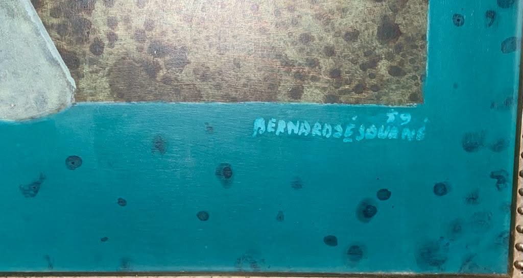 Bernard Sejourne (1947-1994) 48"x40" Untitled 1989 Acrylic on Board Painting #1JN-HA