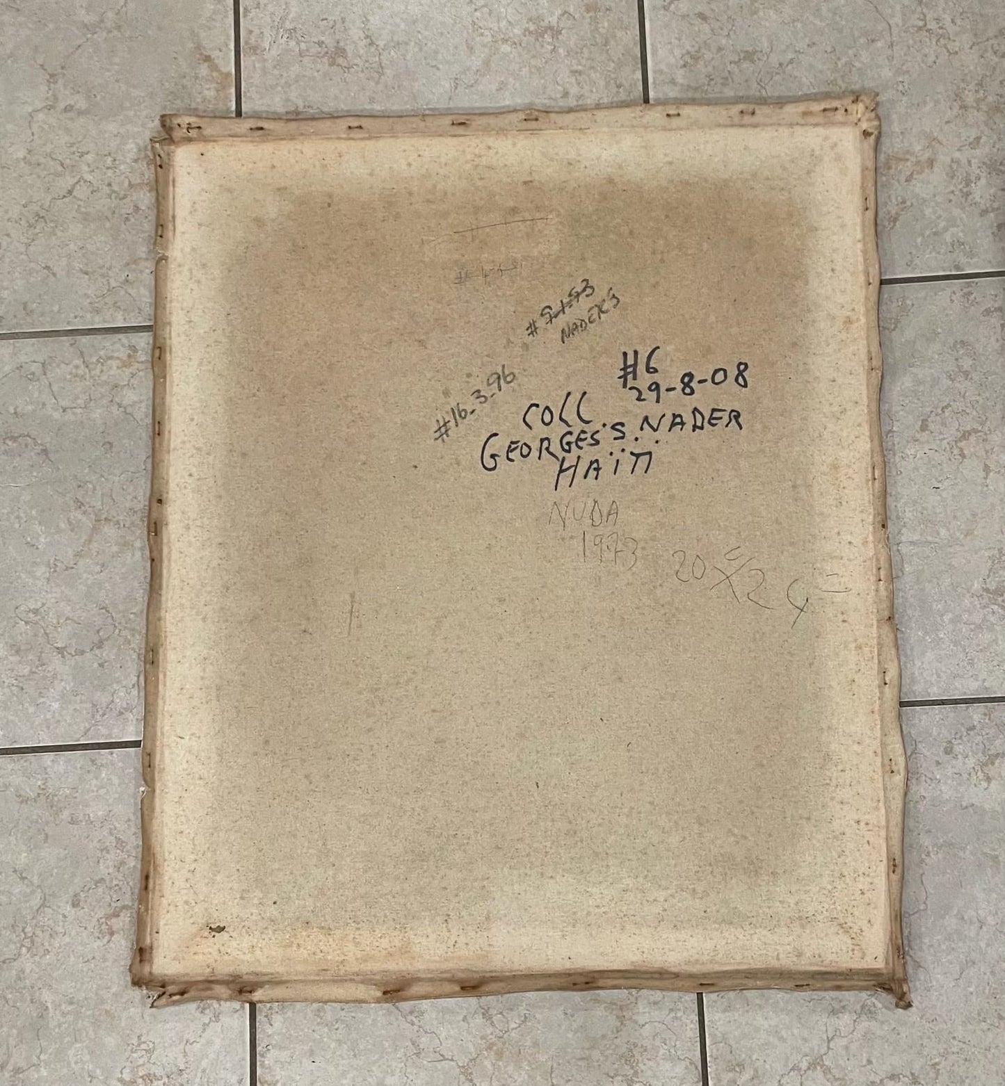 Lyonel Laurenceau (Haïtien, né en 1942) « Bustes de femme » Acrylique non encadré sur toile Peinture 24"h X 20"w #26-3-96GSN-NY