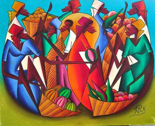 Fritz Rock 20"x24" Merchants 1977 Oil on Canvas #2-2-95MFN