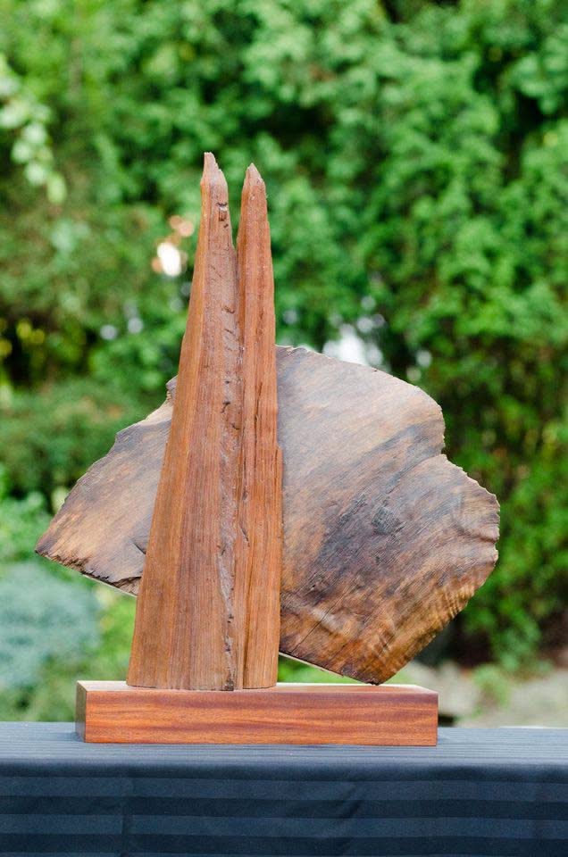 Randolph San Millan "Rising Moon" 27" h x 16"w x 7"d Wood on Granite#CRSM5