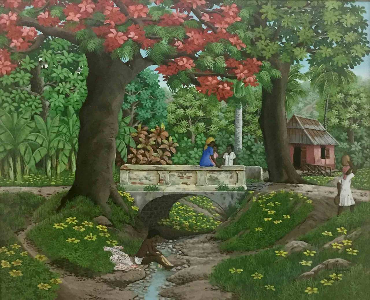 Max Gerbier Haitian Cap Haitien painting narrative scene
