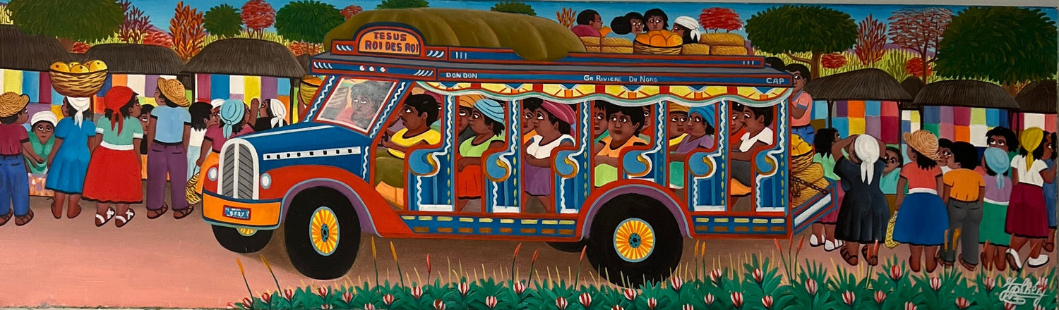 Jacques Chéry Haitian painting market scene vendors colorful composition