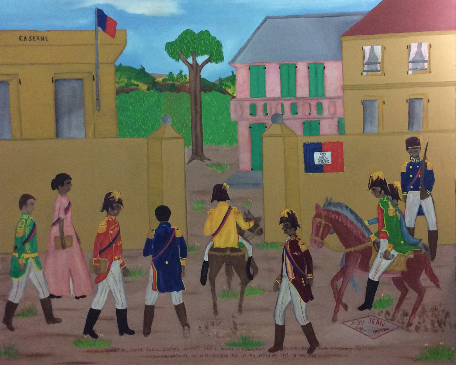 Jean Baptiste Jean Haitian Cap Haitien street Historical scene painting
