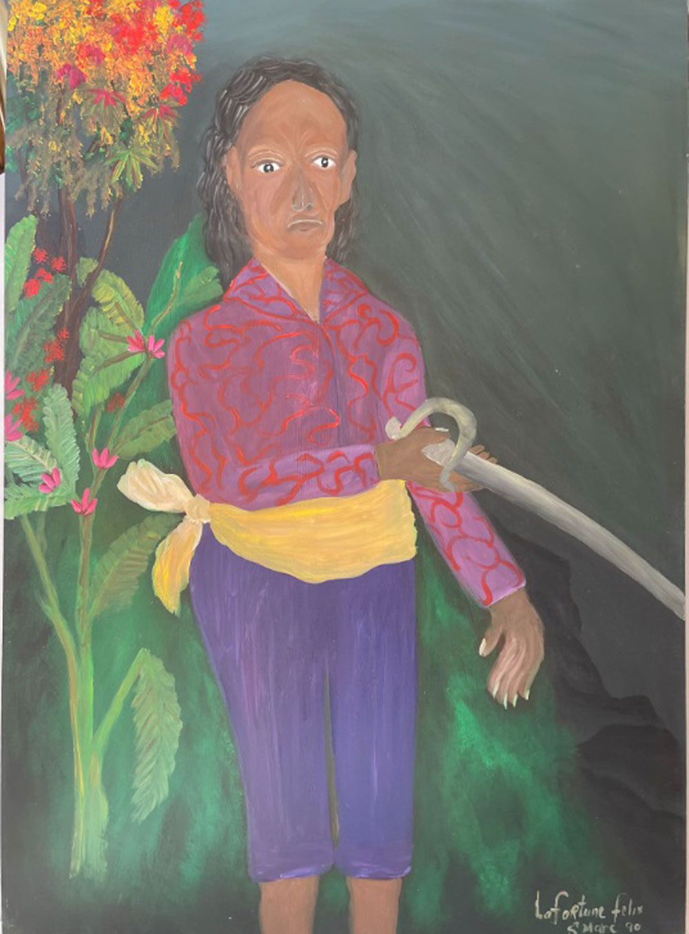 Felix Lafortune Haitian painting Vodou spiritual scene symbolic composition