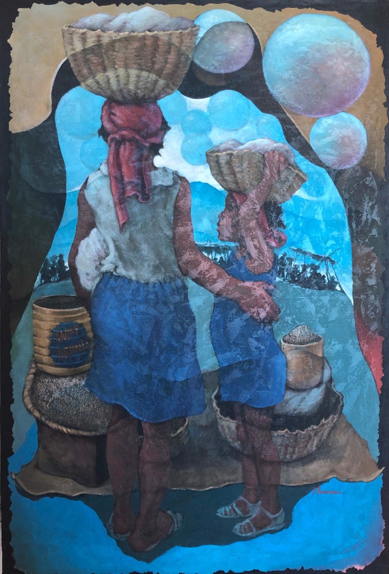 Lyonel Laurenceau Haitian painting abstract figure symbolic expressionism