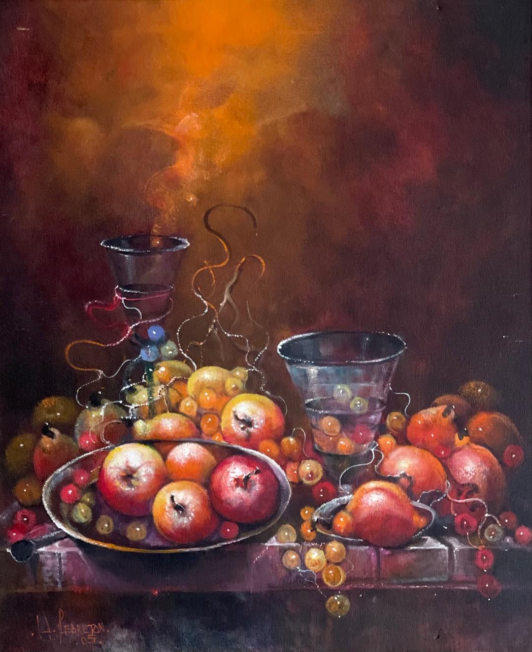 Hervé Lebreton Haitian neo-surrealist painting with dreamlike imagery and refined composition