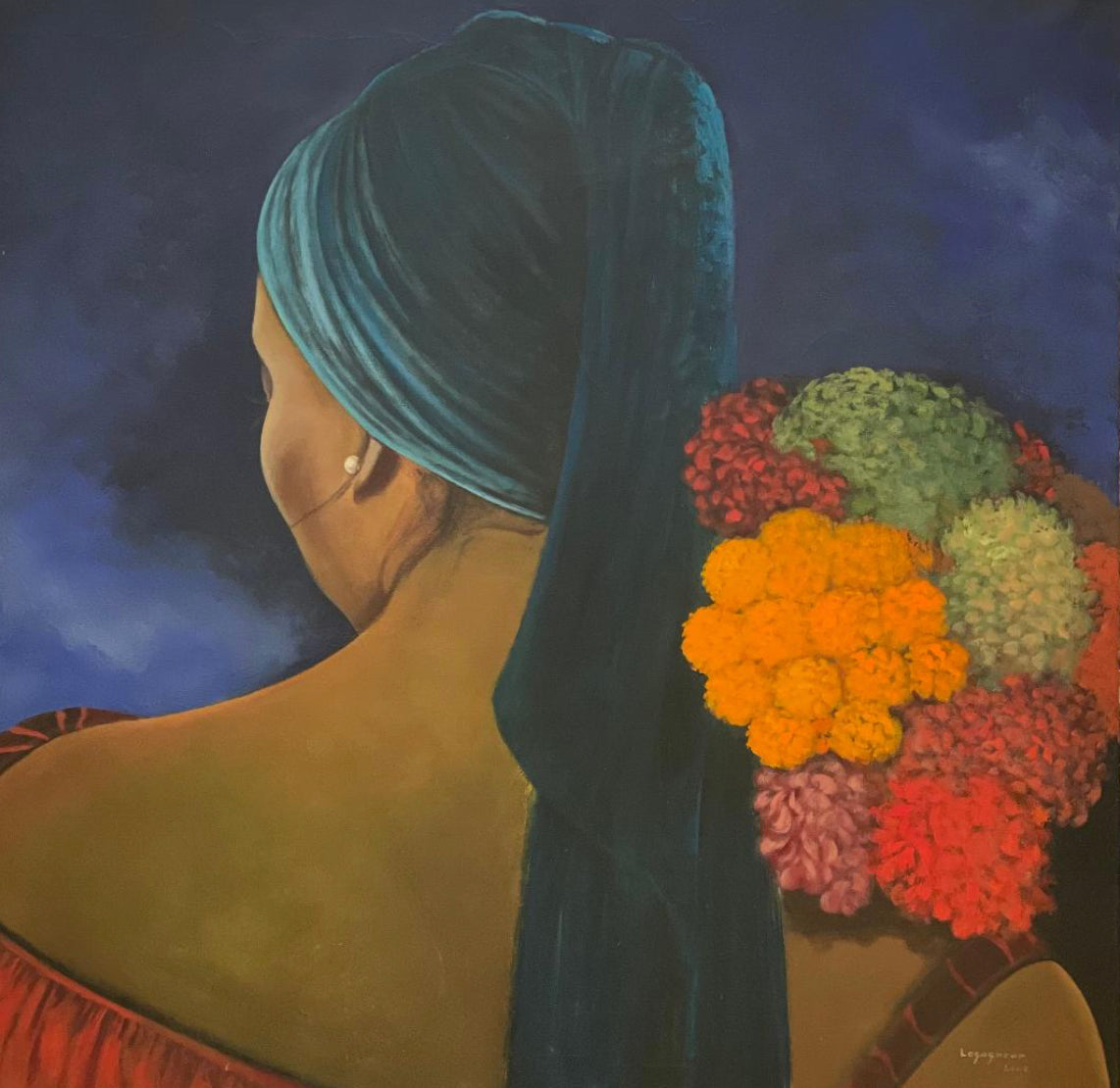 Jean-Claude Legagneur Haitian figurative painting with vibrant colors depicting Haitian cultural life.