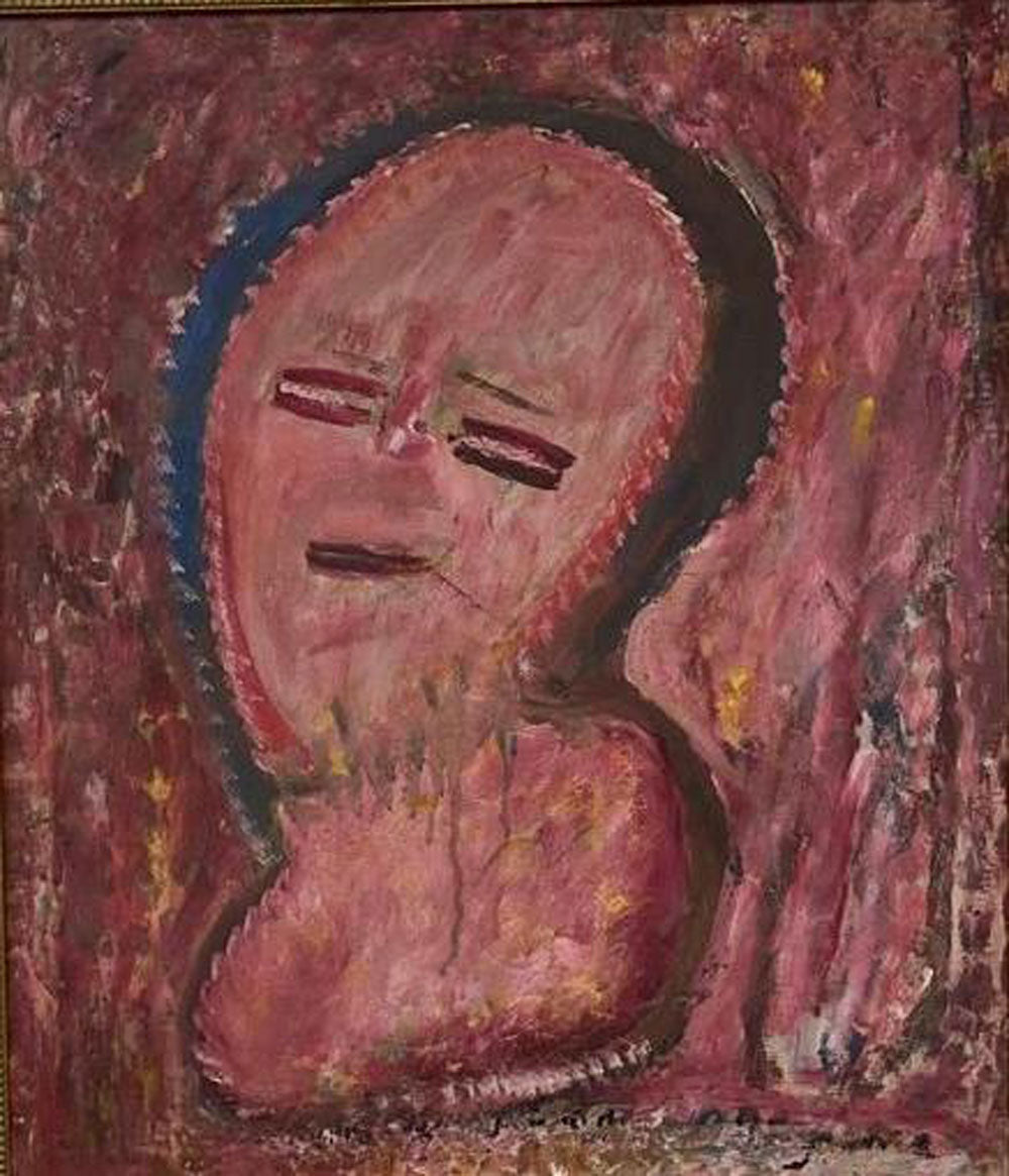 Robert Saint-Brice Haitian Vodou spiritual painting with symbolic figures and mystical composition, Centre d’Art artist (1898–1973).