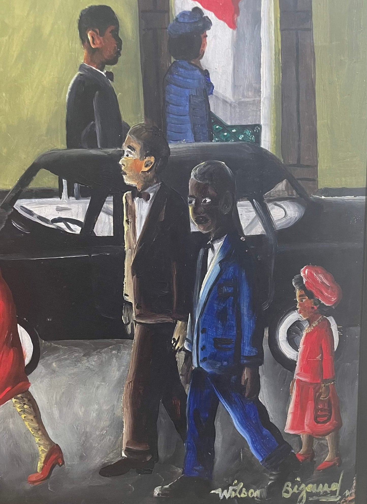 Wilson Bigaud (1931-2010) 24"x24" Wedding 1970 Grade A Oil on Board#4-2-95MFN
