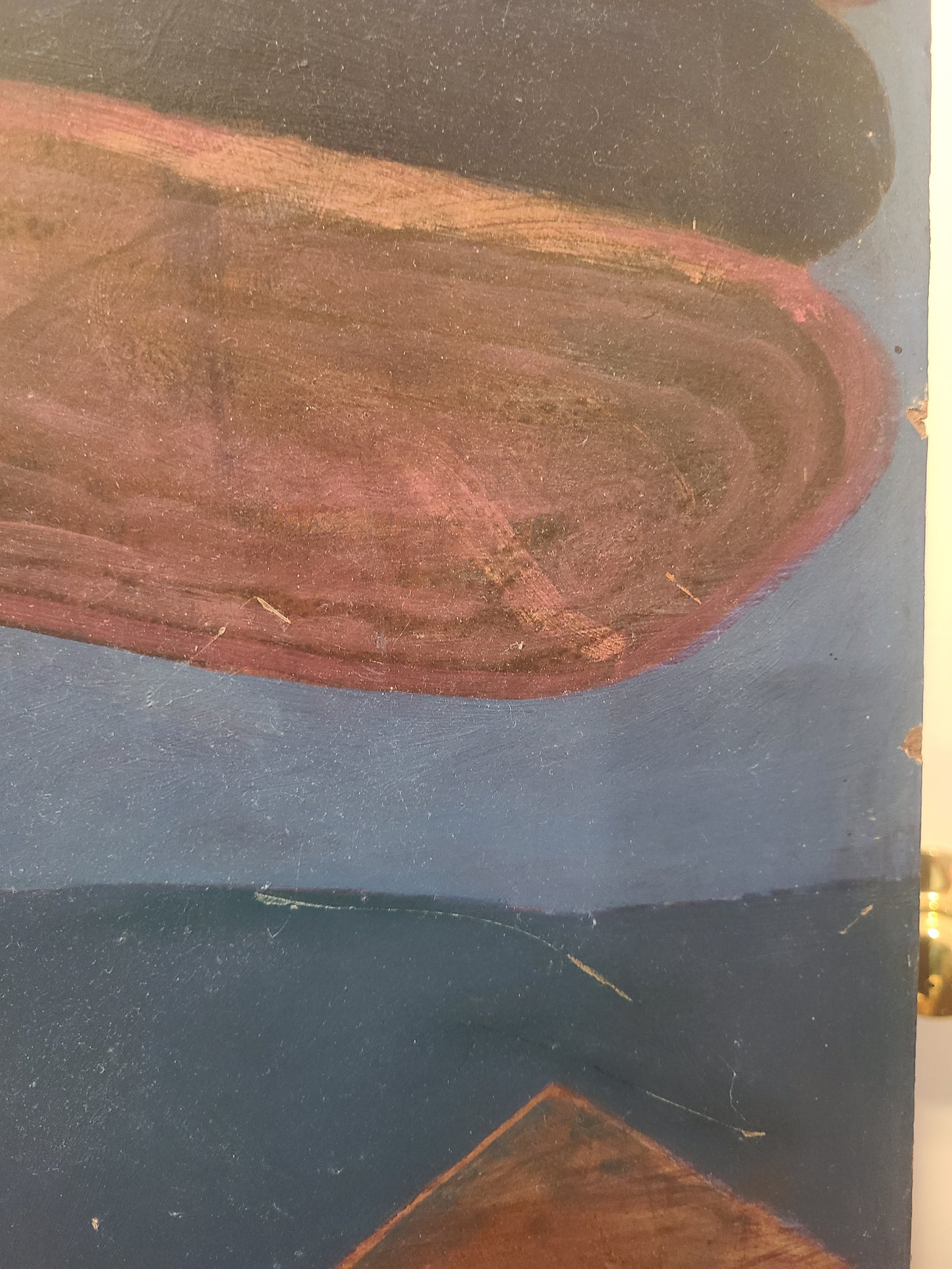 Bernard Sejourne (1947-1994) 36"x32" The Fabric Seller 1978 Acrylic on Masonite Painting (Scratched) #1MF