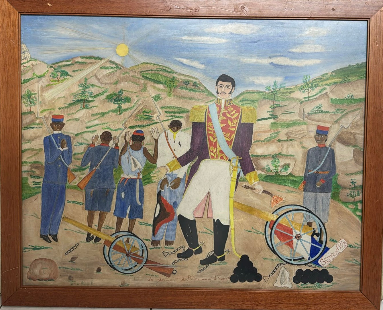 Seneque Obin (1893-1977) 24" x30" Petion's Sermon Before the Massacre c1960 Oil on Masonite #13-3-96-3-96GSN-HA-Fondation Marie & Georges S. Nader