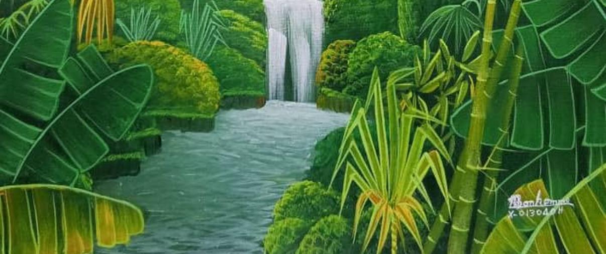 Albott Bonhomme 24"x20" Birds Family Acrylic on Canvas Unframed Painting #3JN-HA