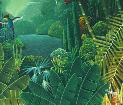 Albott Bonhomme 24"x20" Bird Trio 2025 Acrylic on Canvas Unframed Painting #59MFN