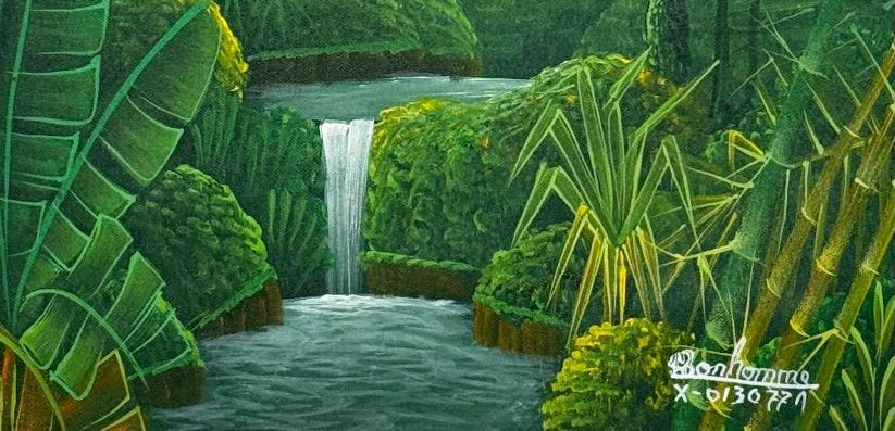 Albott Bonhomme 20"x16" The Green Silence 2025 Acrylic on Canvas Unframed Painting #63MFN