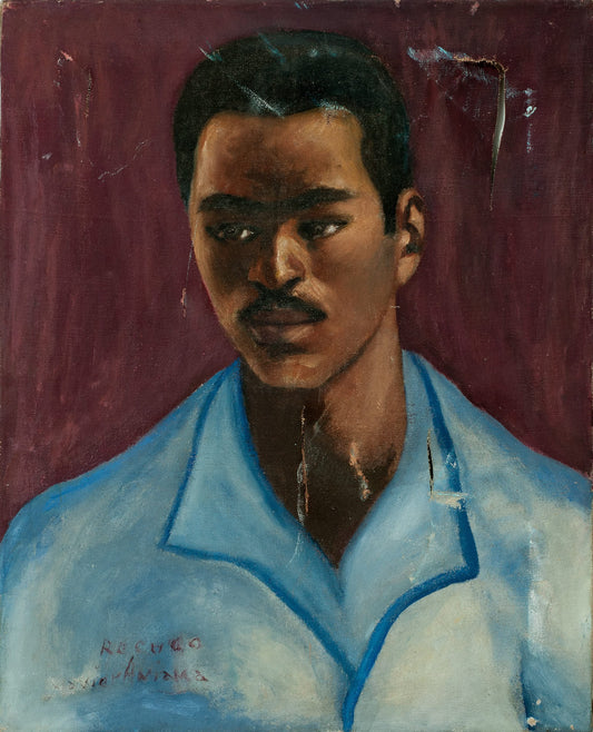 Xavier Amiama 20"x16" Man's Portrait Oil On Canvas Painting #9-3-96GSN-Fondation Marie & Georges S. Nader