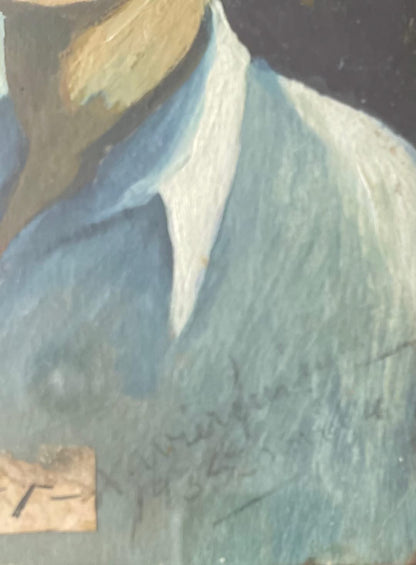 Xavier Amiama (1910-Haiti 1969)  8.75"x6.5" UNTITLED 1935 Colored Crayon Ink on Paper Drawing Framed #36-3-96MFN