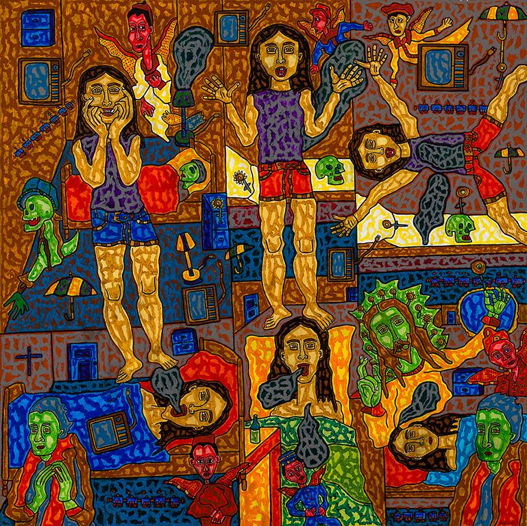 Anick Langelier 40"x40" Emma's Possessed 2025 Acrylic on Canvas Painting #3AL